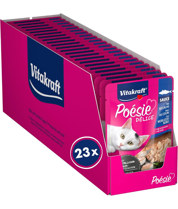 Vitakraft - Poesie Delice, Adult Wet Cat Food With Coal Fish In Gravy - 85g