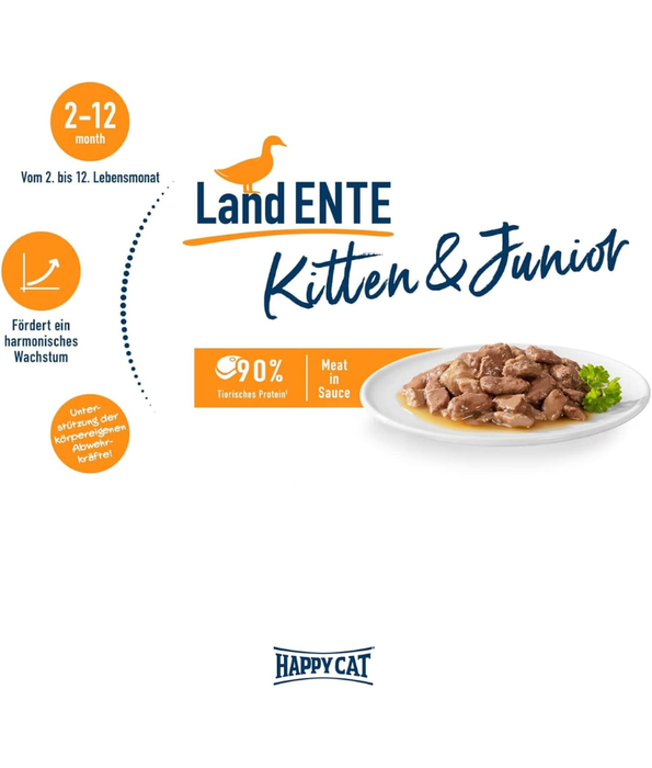 Happy Cat - Kitten & Junior Farm Duck 85g