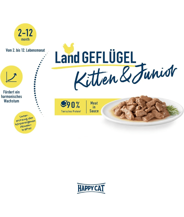 Happy Cat - Kitten & Junior Farm Poultry 85g