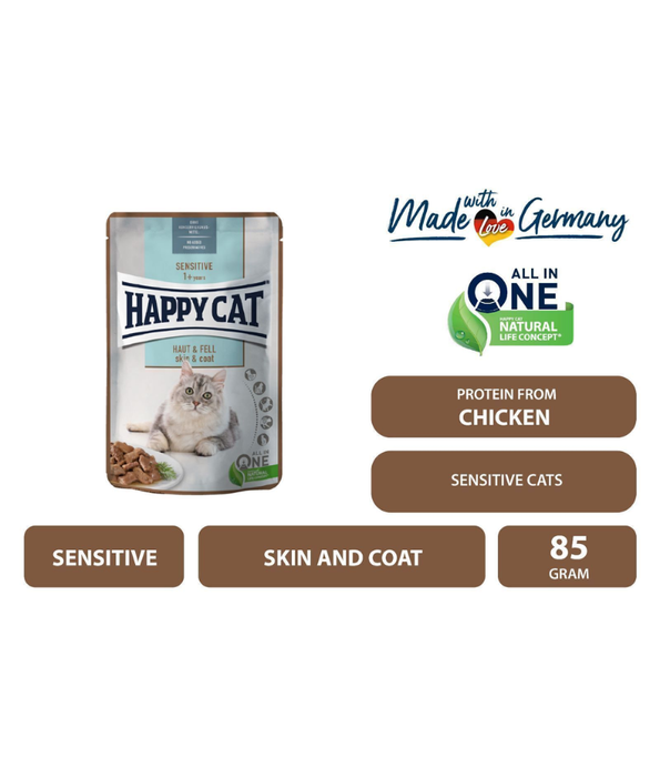 Happy Cat - Meat in Sauce - Care Skin & Coat 85g