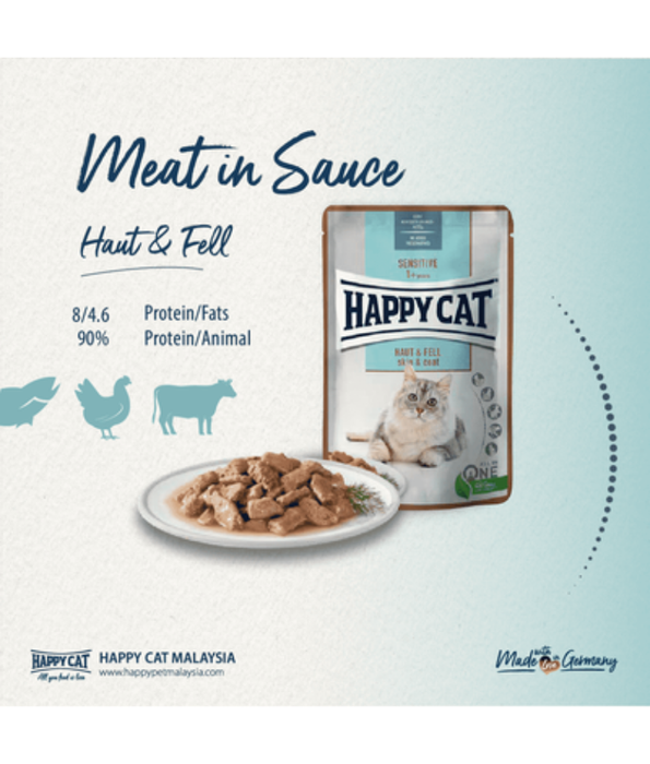 Happy Cat - Meat in Sauce - Care Skin & Coat 85g