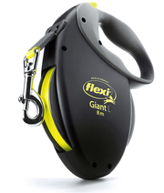Flexi - Giant Neon Tape Dog Lead, 8m Tape, Soft Grip – Large Dogs up to 50kg with ergonomic design.