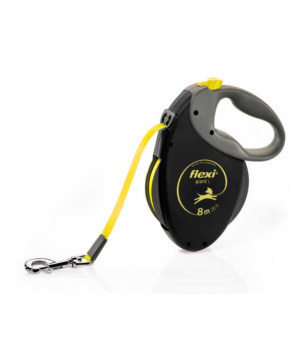 Flexi - Giant Neon Tape Dog Lead, 8m Tape, Soft Grip – Large Dogs up to 50kg