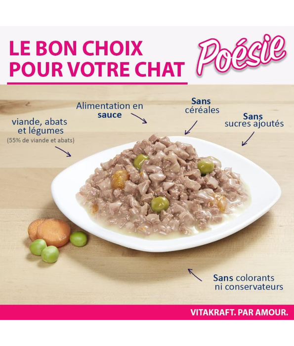 Vitakraft - Poesie Creation, Adult Wet Cat Food With Chicken In Gravy - 85g