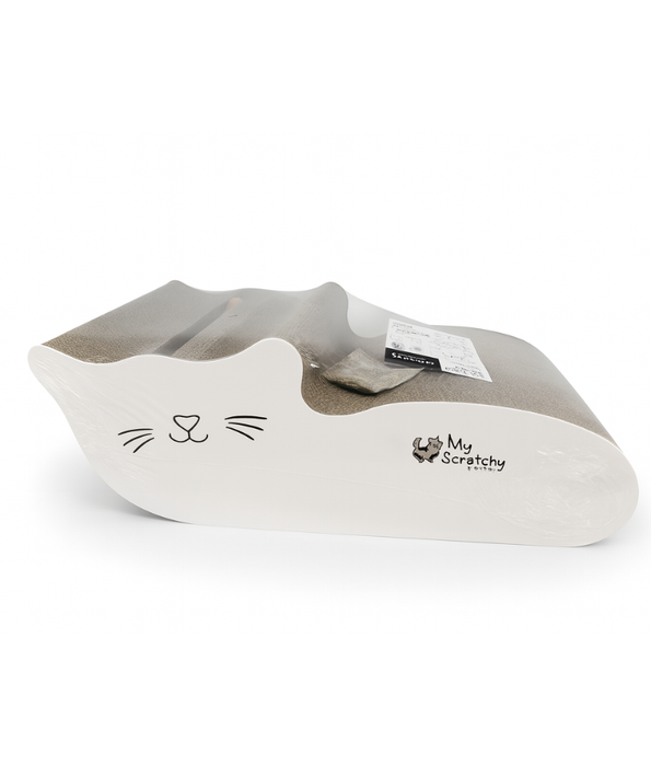 M-Pets - My Scratchy Jackson Cat Scratcher – Cardboard Lounger with Catnip & Toy Balls 47 × 25 × 19 cm