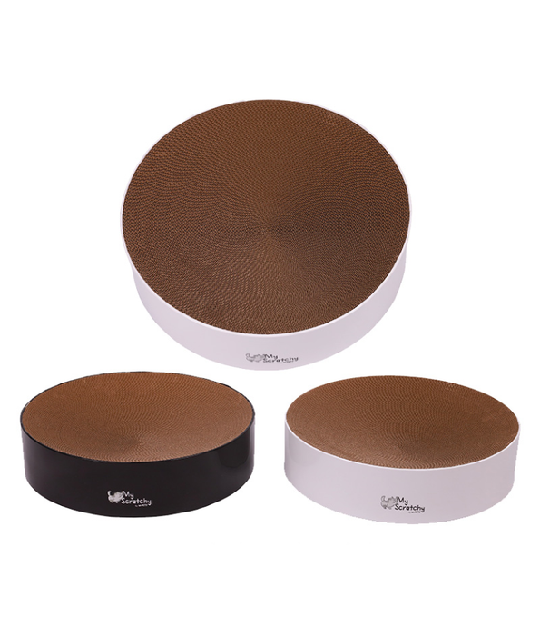 M-Pets - Maryland Scratch Board, Corrugated Cardboard, Round Shape, Black - Ø41 x 10cm