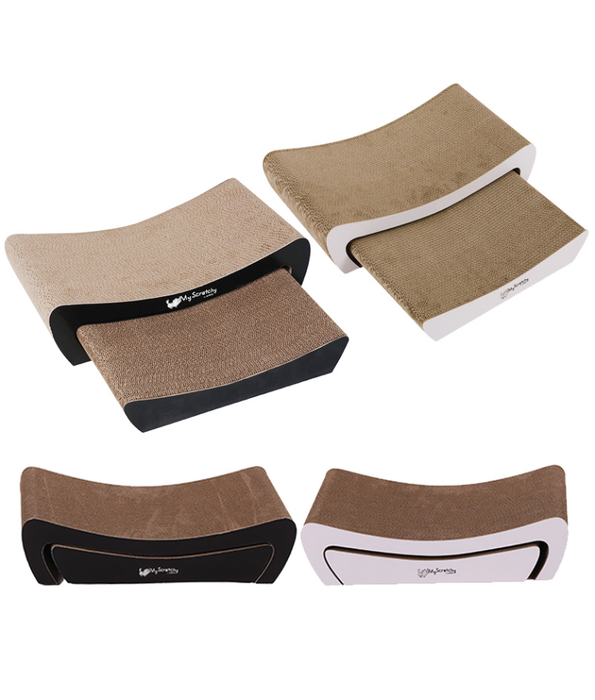 M-Pets - Black Kansas Scratch Board, Textured Cardboard Surface, Double-Sided Use - 45×24×12cm