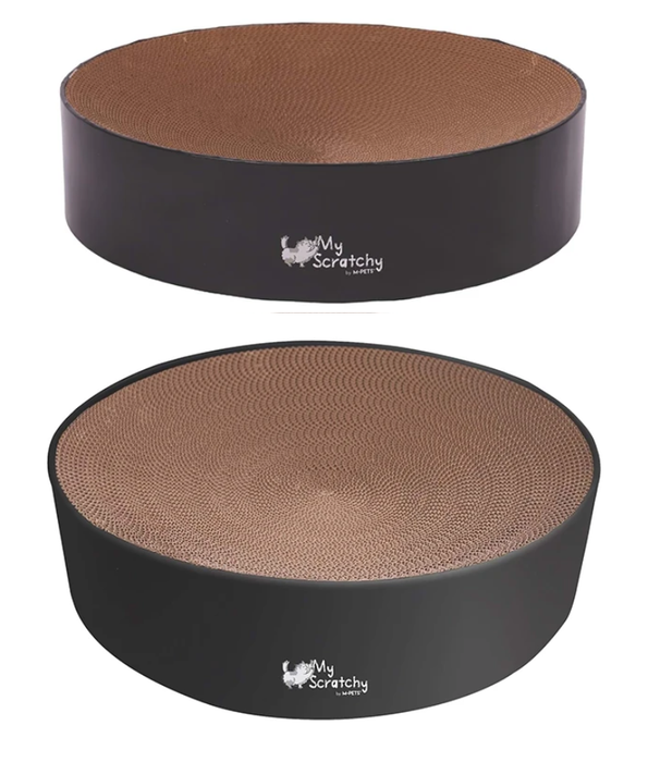 M-Pets - Maryland Scratch Board, Corrugated Cardboard, Round Shape, Black - Ø41 x 10cm