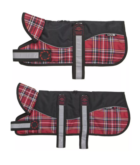 Animate Reflective Padded Harness Dog Coat Diamond Red