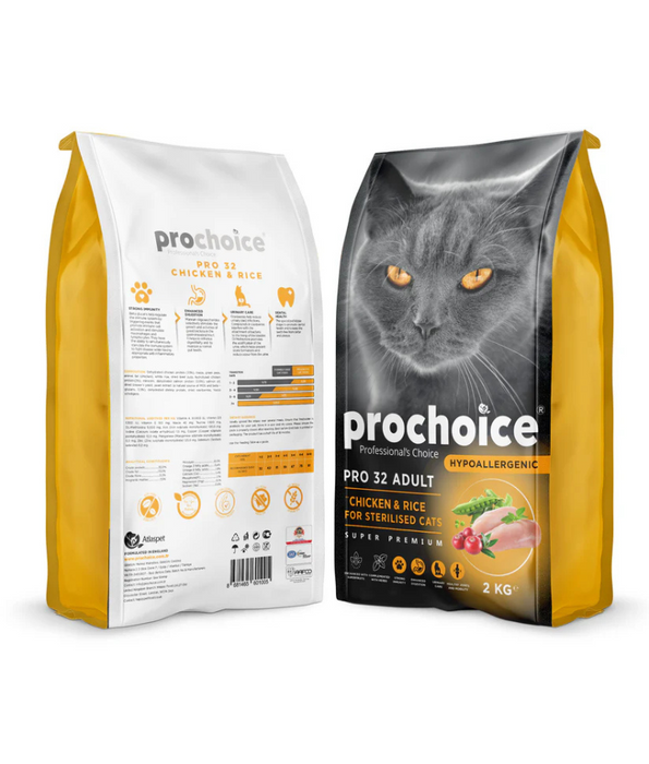 Prochoice - Pro 32 Chicken & Rice Sterilized Hypoallergenic 2kg-15kg