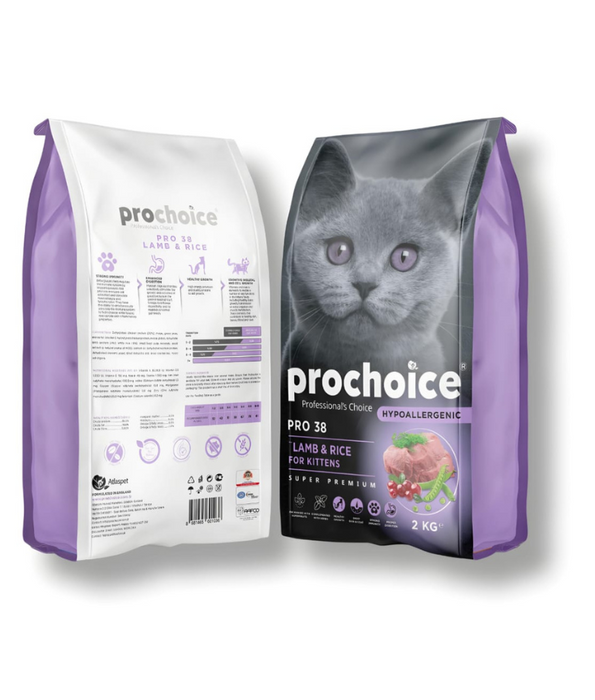 Prochoice - Pro 38 Lamb & Rice Hypoallergenic For Kittens 2kg