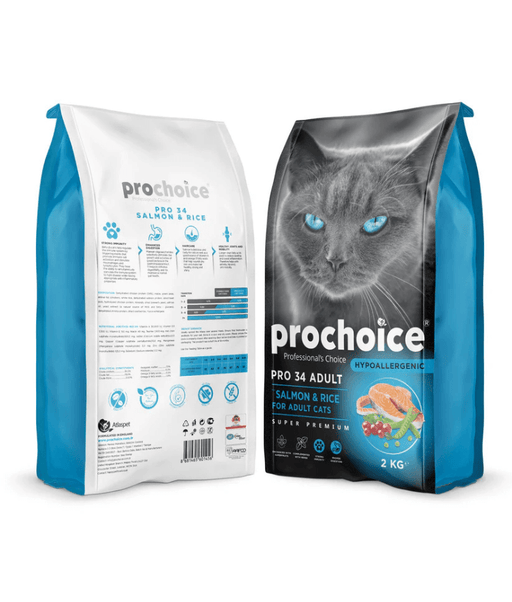 Prochoice - Pro 34 Salmon & Rice Hypoallergenic For Adult Cats 2kg-15kg