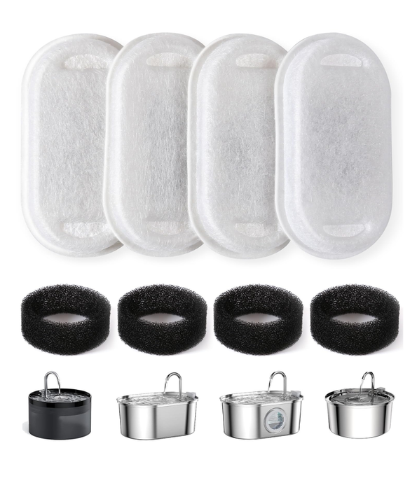 Pet Water Fountain Replacement Filter, Activated Carbon, Multi-Layer Filtration - Clean & Fresh Drinking Water - 1 piece