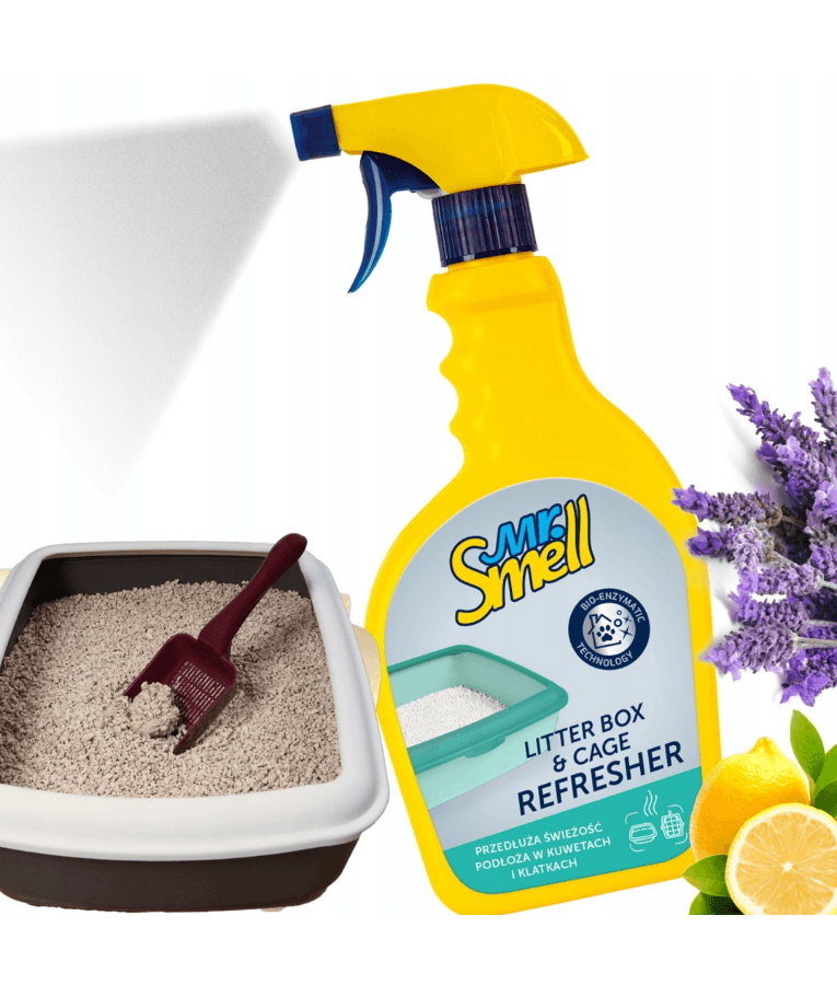 Mr. Smell - Litter Box & Cage Refresher, Bioenzymatic Technology, Odor Neutralizing Spray - 500 ml