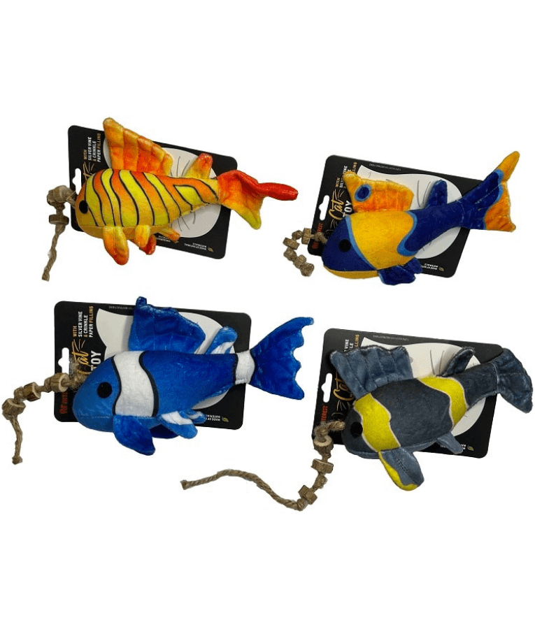 Pet Interest - 3D Tropical Fish Cat Toy with Silvervine, Plush Cat Toy - 22cm