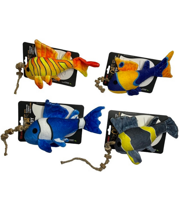 Pet Interest - 3D Tropical Fish Cat Toy with Silvervine, Plush Cat Toy - 22cm