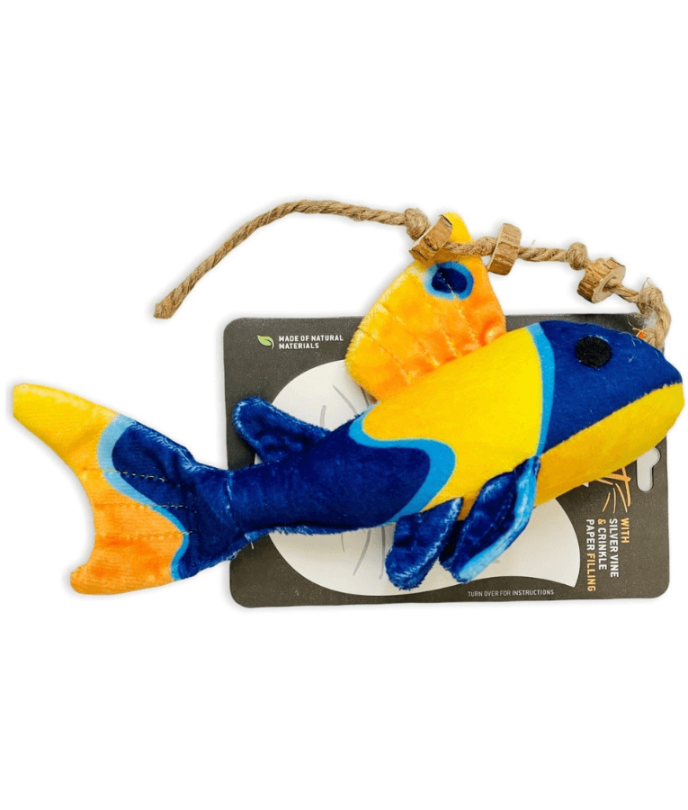 Pet Interest - 3D Tropical Fish Cat Toy with Silvervine, Plush Cat Toy - 22cm