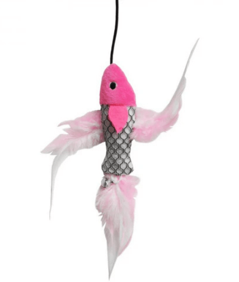 Pet Interest - Sea Fish Replacement Plush Cat Toy with Silvervine & Bell, Feathered Cat Toy