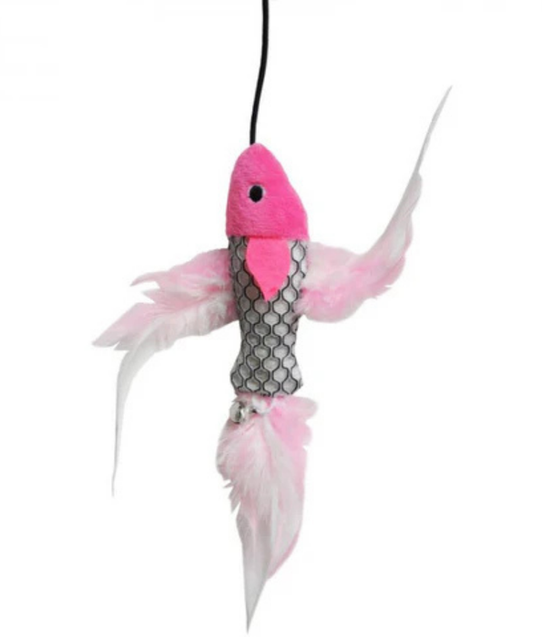 Pet Interest - Sea Fish Replacement Plush Cat Toy with Silvervine & Bell, Feathered Cat Toy