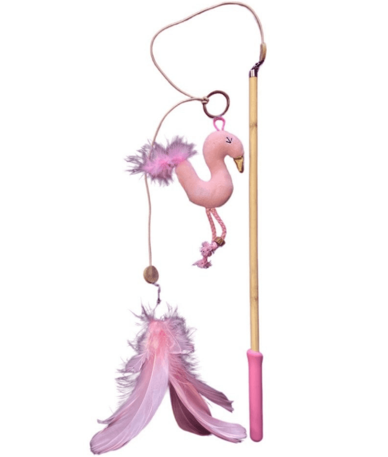 Pet Interest - Bamboo Stick with Silvervine Flamingo Cat Teaser Toy