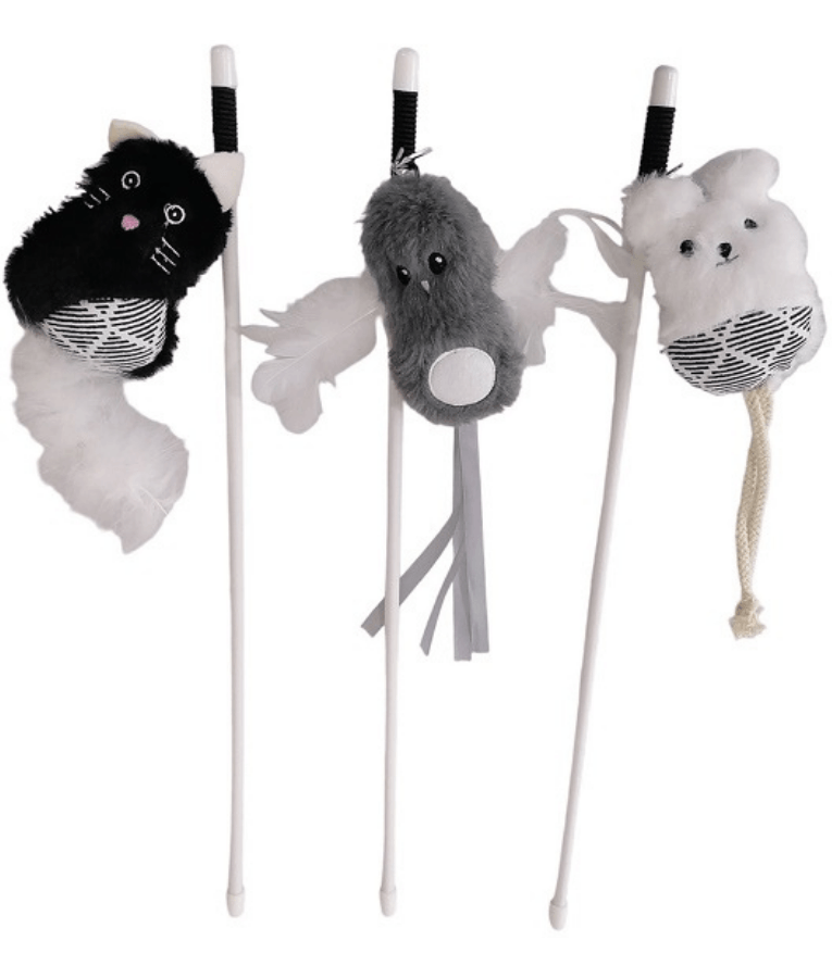 Pet Interest - Plush Animal Cat Teaser Stick Toy