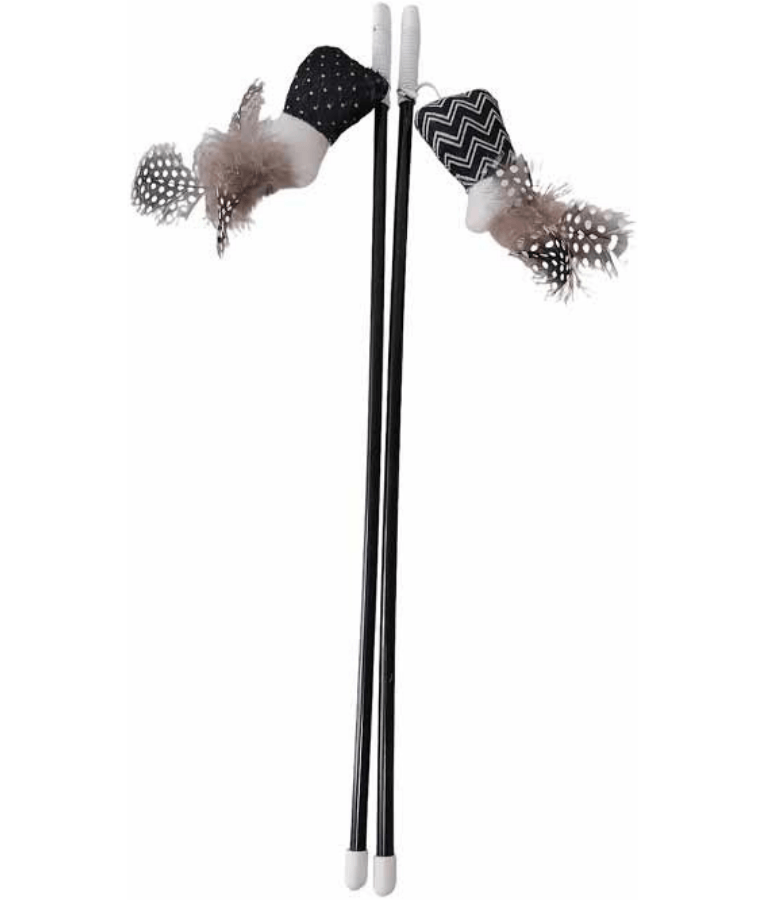 Pet Interest - Plush & Feather Cat Teaser Stick