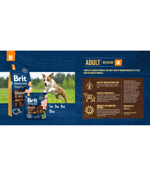 Brit Premium - Medium Breed Adult With Chicken 3kg-15kg