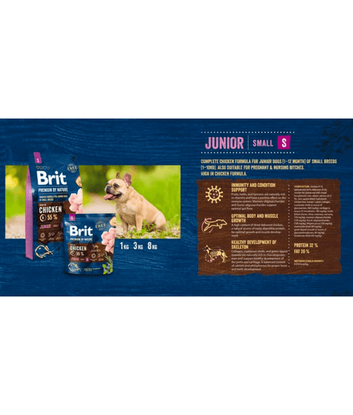 Brit Premium - Small Breed Junior Chicken (3Kg -8Kg)
