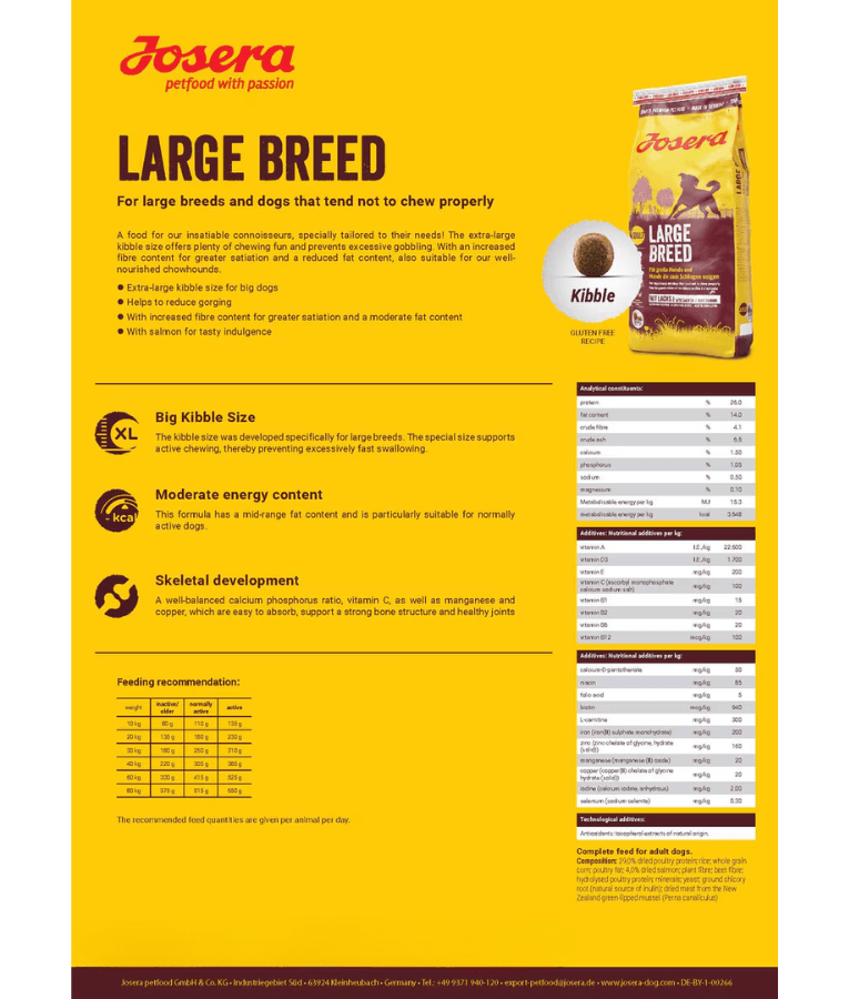 Josera - Large Breed Adult Dog Food 12.5kgs