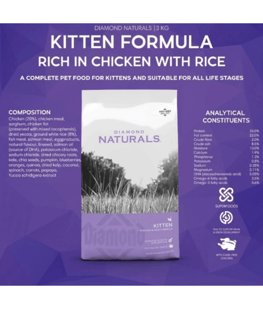 Diamond Naturals - Holistic Indoor Kitten With Chicken 3kg