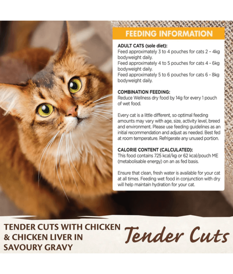 Wellness CORE Tender Cuts Chicken & Chicken Liver in Savory Gravy 85g