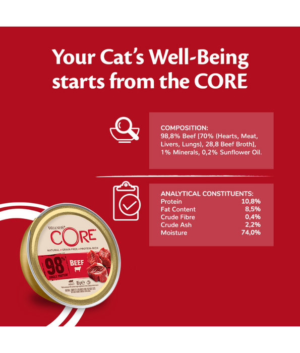 Wellness Core 98% Single Protein Beef - 85g