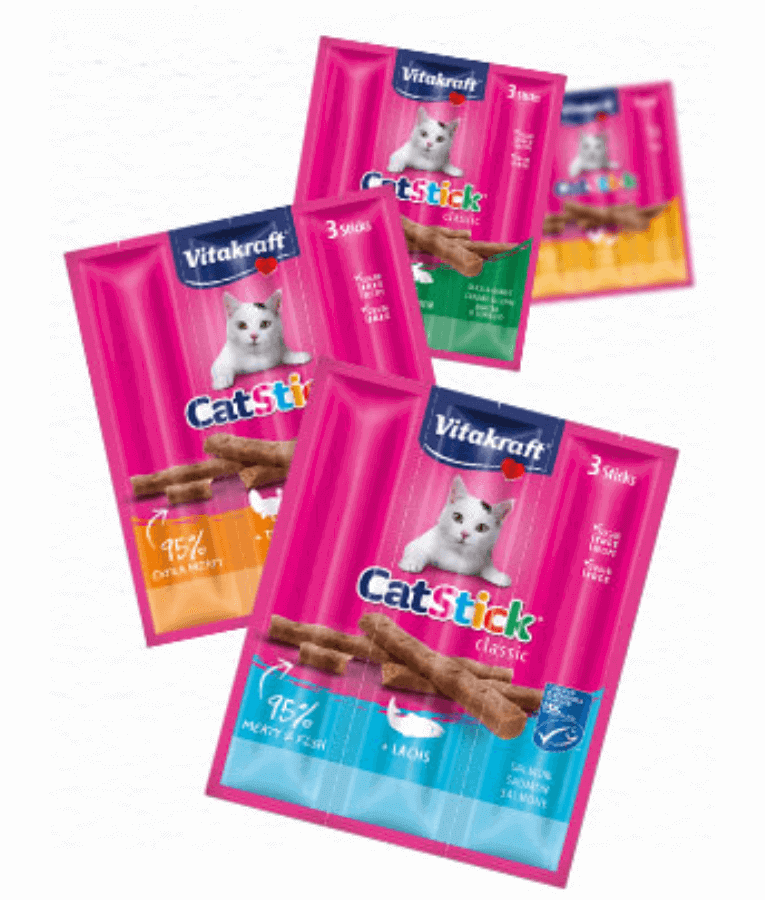 Vitakraft - CatStick, 3 Classic Soft Sticks With Salmon - 18g