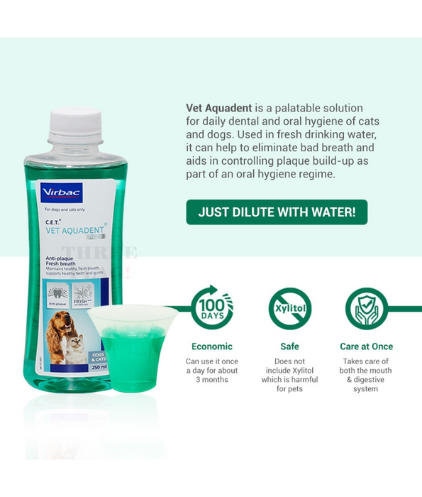 Virbac - Aquadent Drinking Water Additive For Dogs And Cats 250ml