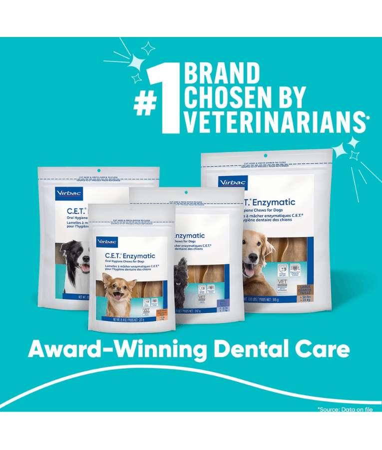 Virbac - C.E.T. Enzymatic Oral Hygiene Kit, Dual-Enzyme Toothpaste, Dual-Ended & Finger Toothbrush, Poultry Flavor - 70 g