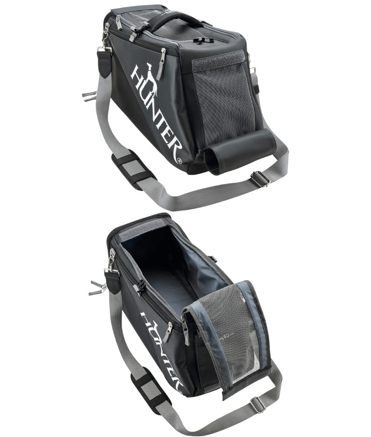 Hunter - Skien Pet Carrier Bag, Padded Travel Carrier - Black - 45x20x30cm