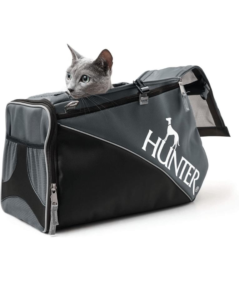 Hunter - Skien Pet Carrier Bag, Padded Travel Carrier - Black - 45x20x30cm