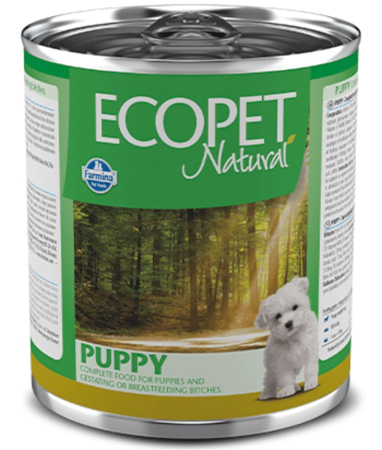 Farmina - Ecopet Natural Chicken, Growth Support, Digestive Health, Puppy All Breed Sizes Wet Dog Food - 300 g