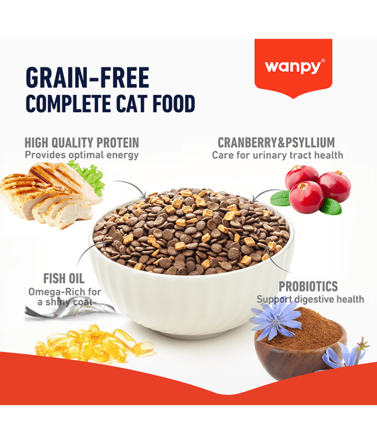 Wanpy - Grain-Free Chicken Kitten Food, High Animal Protein, Digestive Support - 1.5 kg