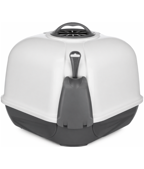 MPS Italia - Corner Closed Cat Litter Box, Hooded Toilet with Filter & Scoop – 59.5 x 52 x 44.5 cm (Color Selected Randomly)