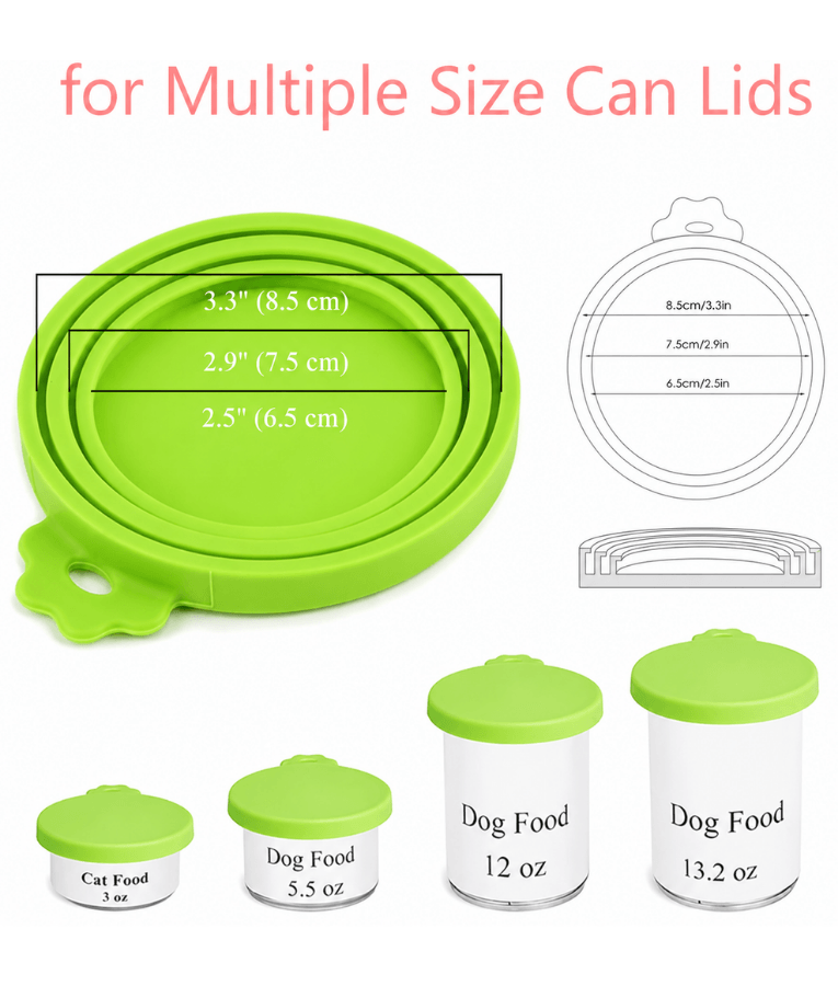 Nobby - Silicone Can Lids, Durable Silicone, Dishwasher Safe, Universal Pet Food Can Covers - 9cm