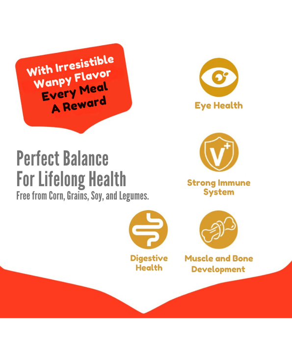 Wanpy - Grain-Free Chicken Adult Cat Food, High Animal Protein, Digestive & Immune Support - 1.5 kg