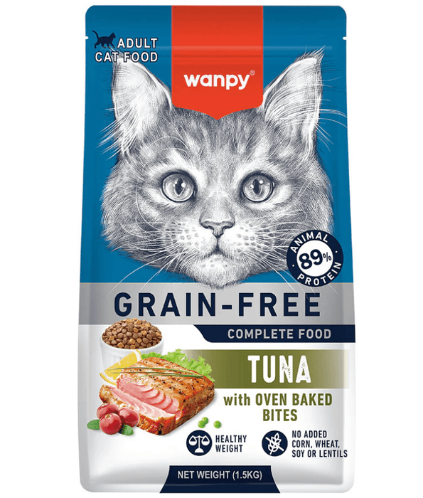 Wanpy - Grain-Free Tuna Adult Cat Food, High Animal Protein, Digestive & Immune Support - 1.5 kg