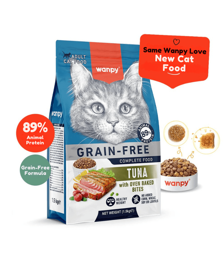 Wanpy - Grain-Free Tuna Adult Cat Food, High Animal Protein, Digestive & Immune Support - 1.5 kg
