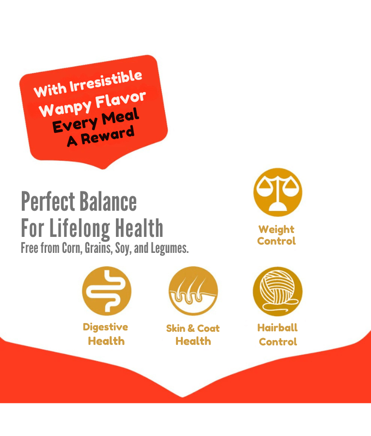 Wanpy - Grain-Free Tuna Adult Cat Food, High Animal Protein, Digestive & Immune Support - 1.5 kg