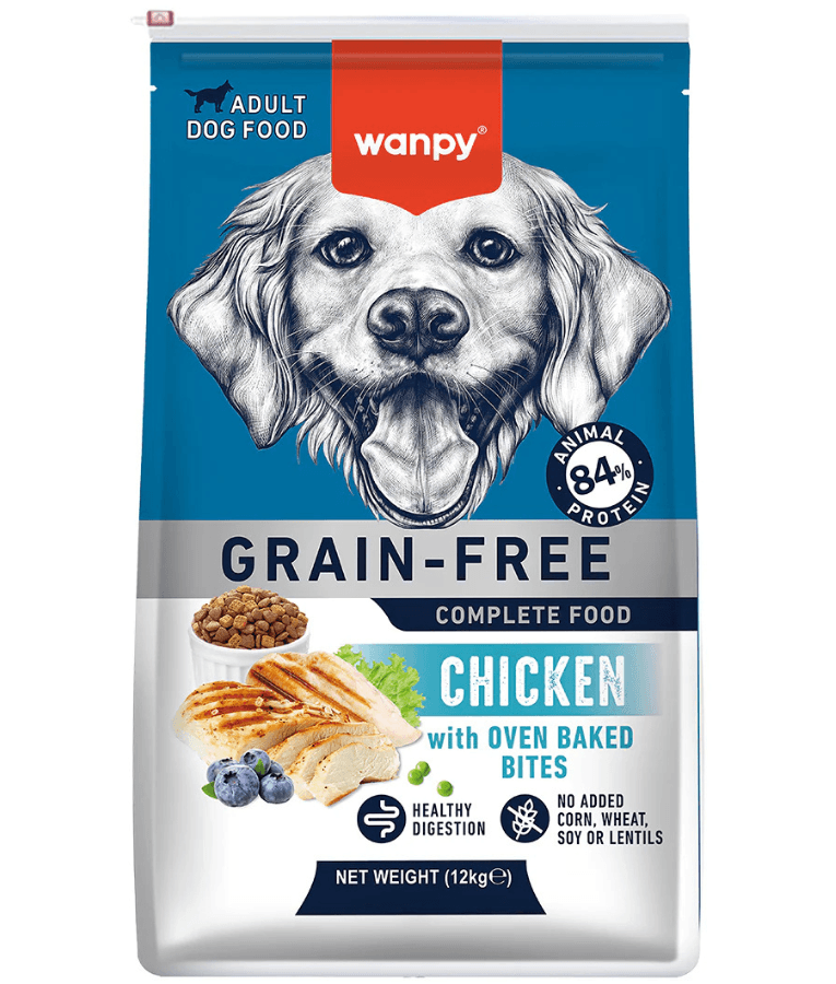 Wanpy - Grain-Free Chicken Adult, Small & Medium Breed Sizes Dry Dog Food, High Animal Protein, Joint & Digestive Support - 1.5 kg - 12 kg