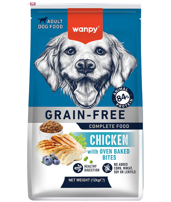 Wanpy - Grain-Free Chicken Adult All Breed Sizes Dry Dog Food, High Animal Protein, Joint & Digestive Support - 1.5 kg - 12 kg