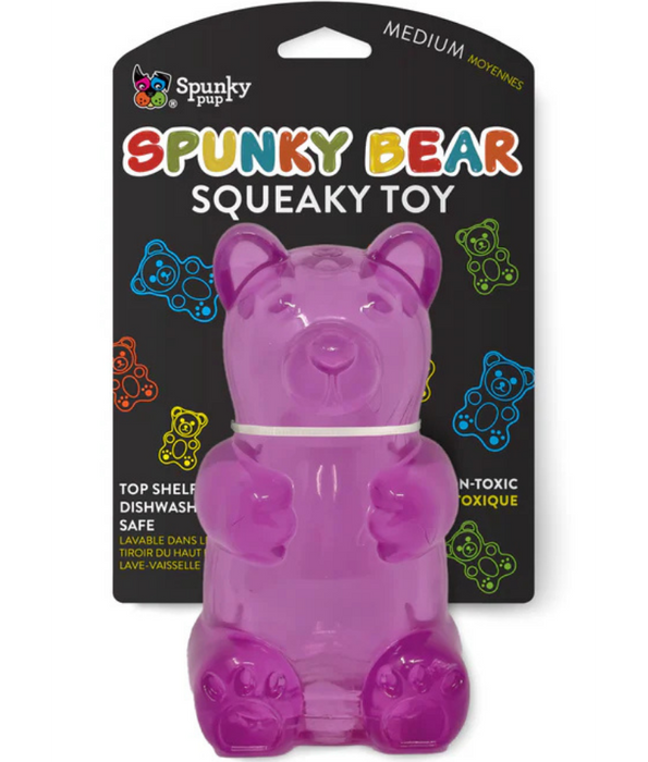 Spunky Pup - Gummy Bear Squeaky Toy, Non-Toxic Durable Rubber, Chew Toy for Dogs - Medium