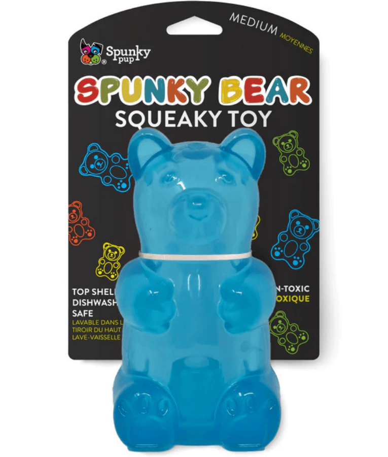 Spunky Pup - Gummy Bear Squeaky Toy, Non-Toxic Durable Rubber, Chew Toy for Dogs - Medium