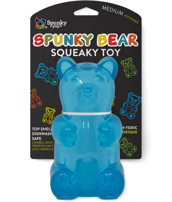 Spunky Pup - Gummy Bear Squeaky Toy, Non-Toxic Durable Rubber, Chew Toy for Dogs - Medium